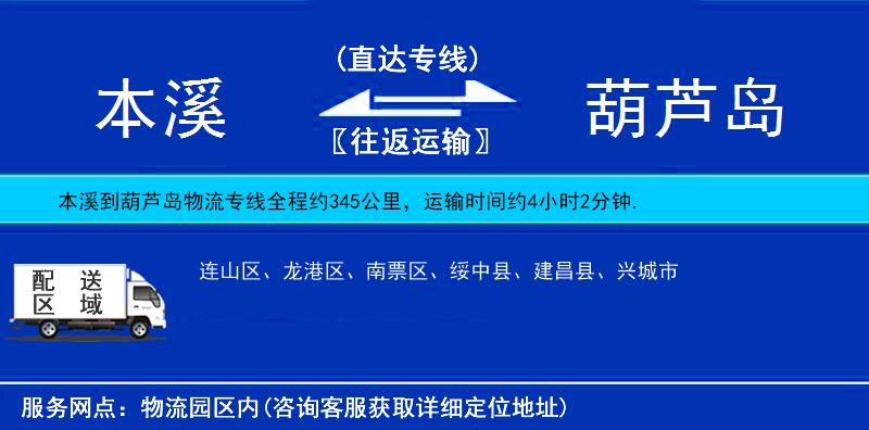 本溪到葫蘆島物流專線