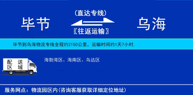 畢節(jié)到烏海物流專線