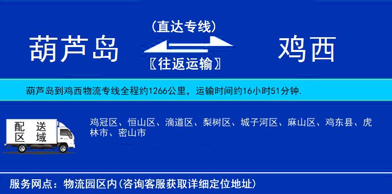 葫蘆島到雞西物流專線