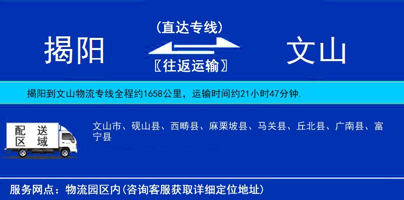 揭陽到文山物流專線