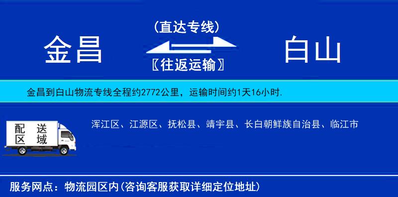 金昌到白山物流專線