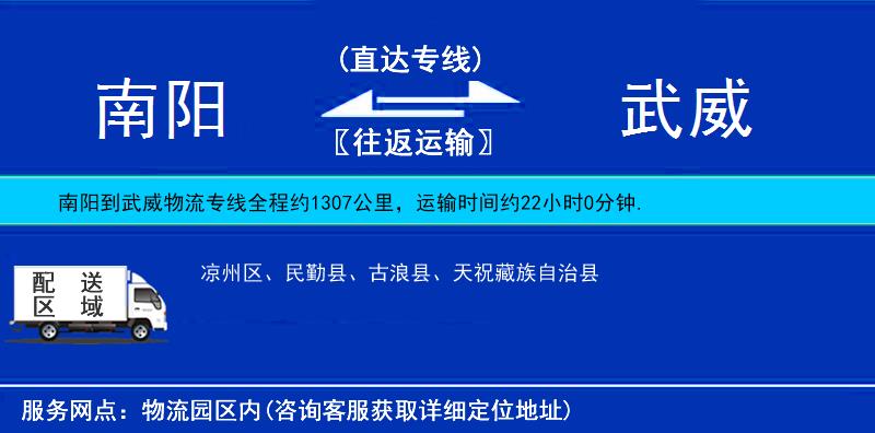 南陽到武威物流專線
