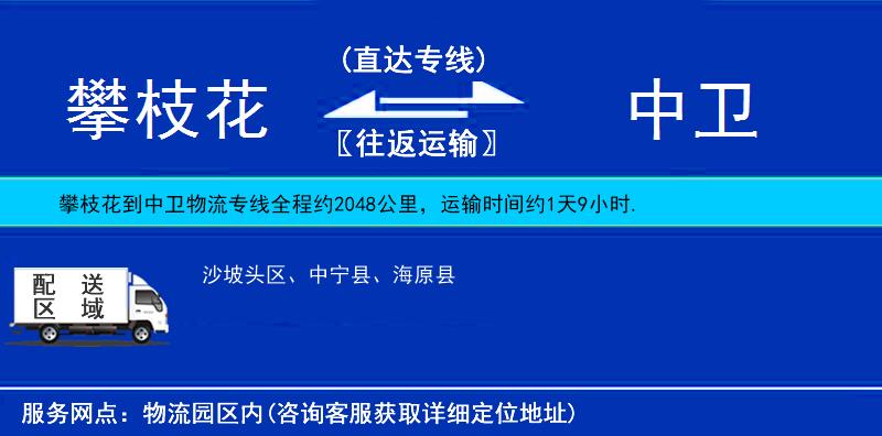 攀枝花到中衛(wèi)物流專線