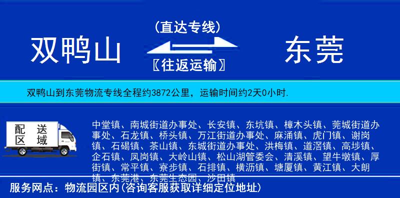 雙鴨山到東莞物流專(zhuān)線