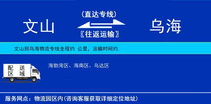 文山到烏海物流專線
