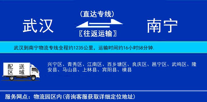 武漢到南寧物流專線