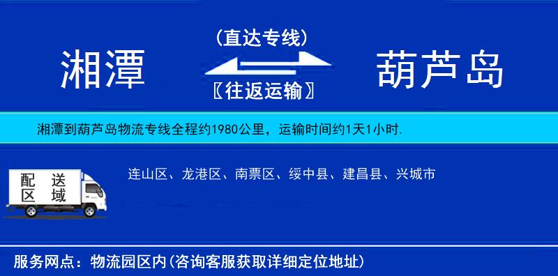 湘潭到葫蘆島物流專線