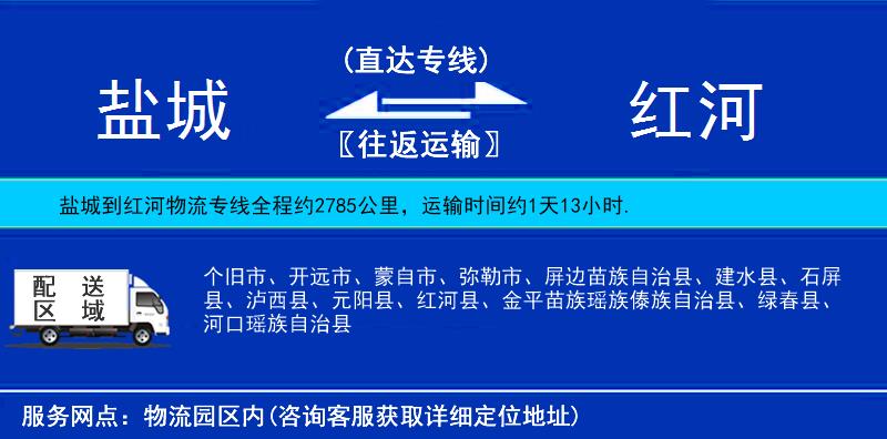 鹽城到紅河物流專線