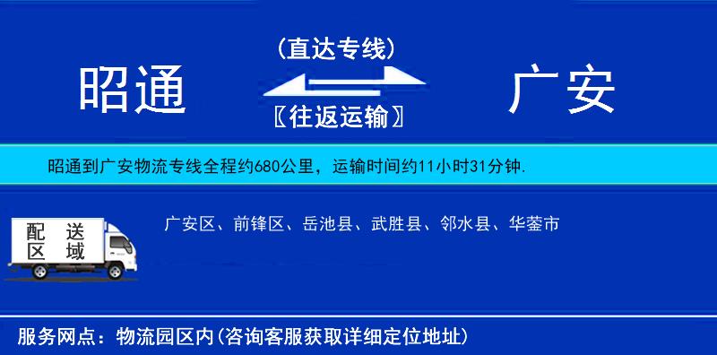 昭通到廣安物流專線